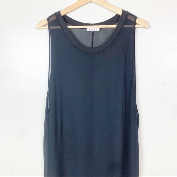 LACAUSA Sheer Maxi Length Ombre Dip Dye Dress Swimsuit Gauzy Coverup US S - Picture 2 of 13